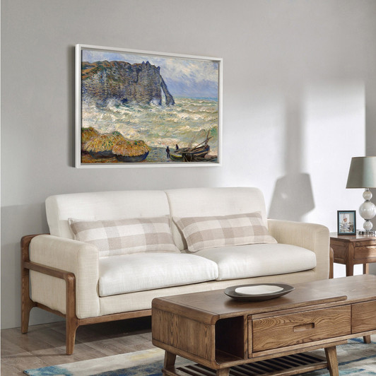 Claude Monet,Rough Sea at Etretat,Beach scenery,canvas print,canvas art,canvas wall art,large wall art,framed wall art,p881