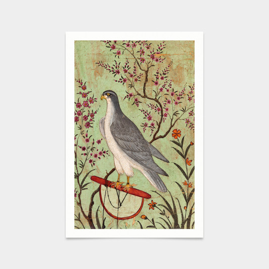Indian Paintings,Falcon on a Perch,art prints,Vintage art,canvas wall art,famous art prints,2V71