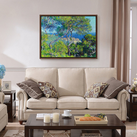 Claude Monet, Bordighera,Coastal scenery, green forest scenery,canvas print,canvas art,canvas wall art,large wall art,framed wall art,p849