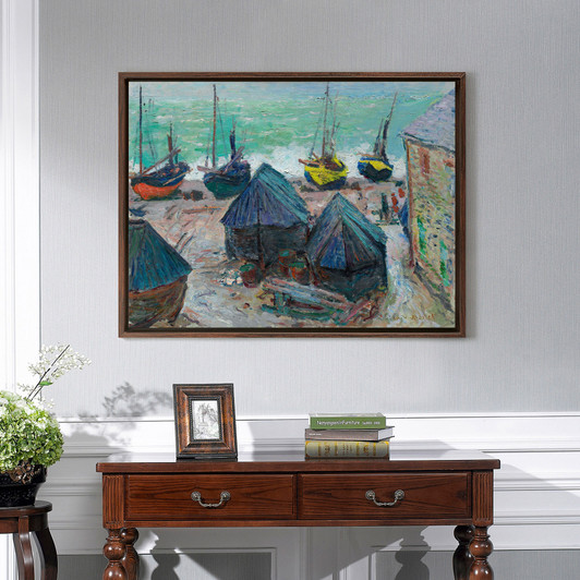 Claude Monet,Boats on the Beach at Étretat,Beach scenery,canvas print,canvas art,canvas wall art,large wall art,framed wall art,p848