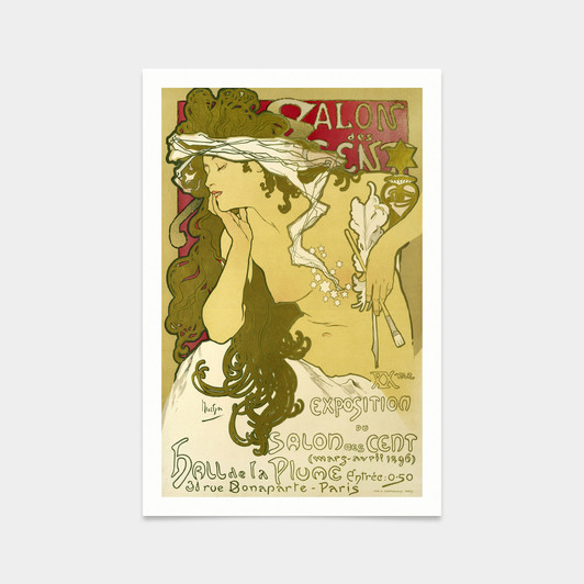 Alphonse Marie Mucha,Salon des Cent, XXme Exposition du Salon des Cent,art prints,Vintage art,canvas wall art,famous art prints,2V19