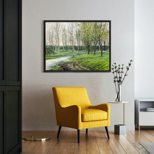 Green spring meadow landscape, spring morning,canvas print,canvas art,canvas wall art,large wall art,framed wall art,p775