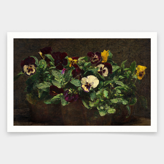 Henri Fantin-latour,still Life With Pansies, 1892,art prints,Vintage art,canvas wall art,famous art prints,V1480
