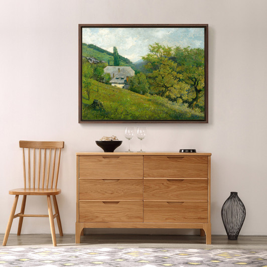 House in the woods, green landscape,canvas print,canvas art,canvas wall art,large wall art,framed wall art,p766