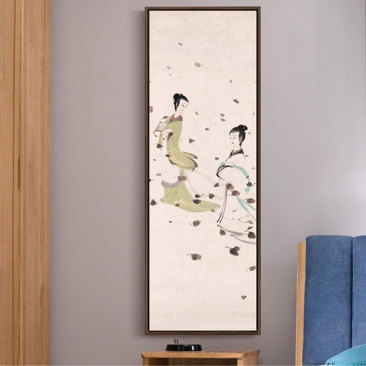 Fu Baoshi,Two Chinese beauties,Chinese painting,Vertical Narrow Art,large wall art,framed wall art,canvas wall art,M414