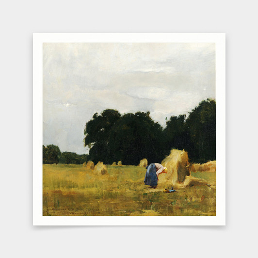 Emil Carlsen,Peasant in a Field,art prints,Vintage art,canvas wall art,famous art prints,q2667