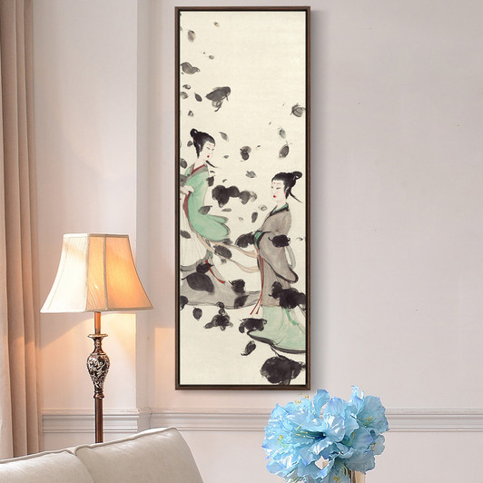 Fu Baoshi,Two ancient Chinese beauties,Chinese painting,Vertical Narrow Art,large wall art,framed wall art,canvas wall art,M411