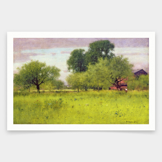 George Snr Inness,Apple Orchard,art prints,Vintage art,canvas wall art,famous art prints,V1415