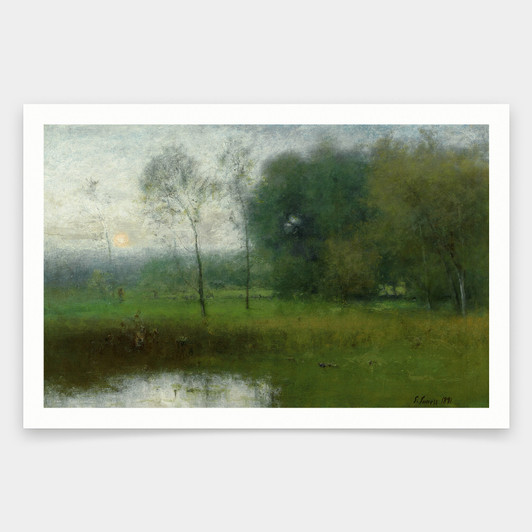 George Inness,New Jersey Landscape, 1891,art prints,Vintage art,canvas wall art,famous art prints,V1407