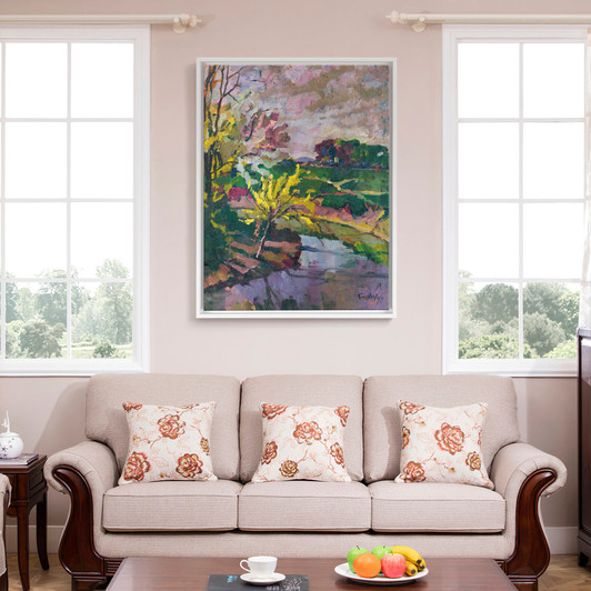 Vojtech Erdélyi, Landscape,River field scenery,canvas print,canvas art,canvas wall art,large wall art,framed wall art,p702