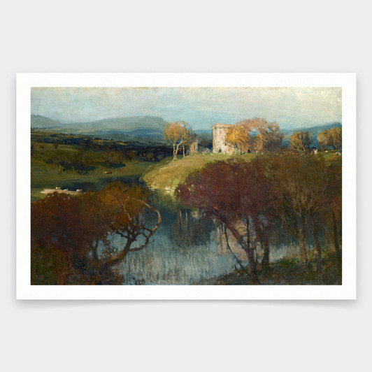 James Paterson,Morton Castle in Scotland,art prints,Vintage art,canvas wall art,famous art prints,V1588