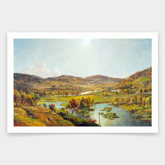 Jasper Francis Cropsey,Sidney Plains with the Union of the Susquehanna and Unadilla Rivers,art prints,Vintage art,canvas wall art,V1620