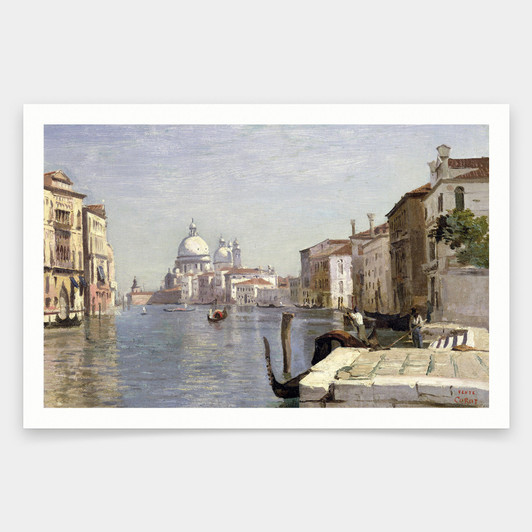 Jean Baptiste Camille Corot,Venice - View of Campo della Carita looking towards the Dome of the Salute,art prints,Vintage art,V1646