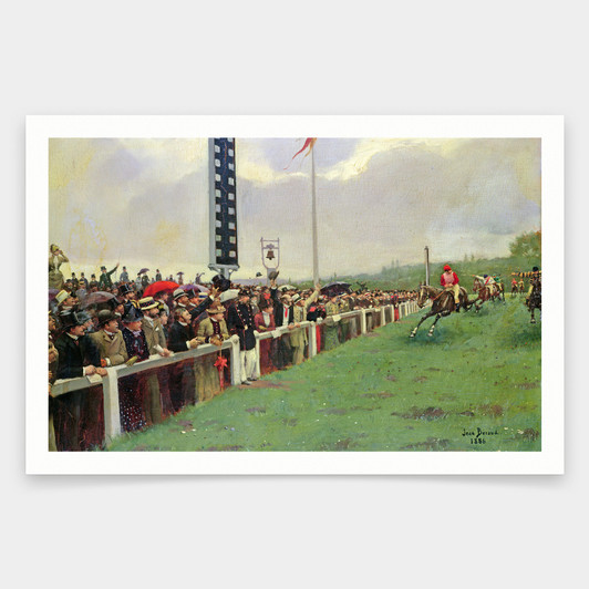 Jean Beraud,The Course at Longchamps,art prints,Vintage art,canvas wall art,famous art prints,V1655