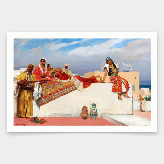 Jean Joseph Benjamin Constant,An Afternoon Idyll,art prints,Vintage art,canvas wall art,famous art prints,V1661