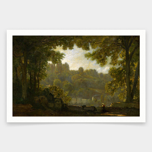 Jean-Baptiste Camille Corot,Forest Landscape,art prints,Vintage art,canvas wall art,famous art prints,V1669