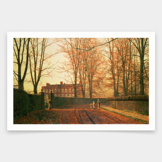 John Atkinson Grimshaw,Going to Church,art prints,Vintage art,canvas wall art,famous art prints,V1706