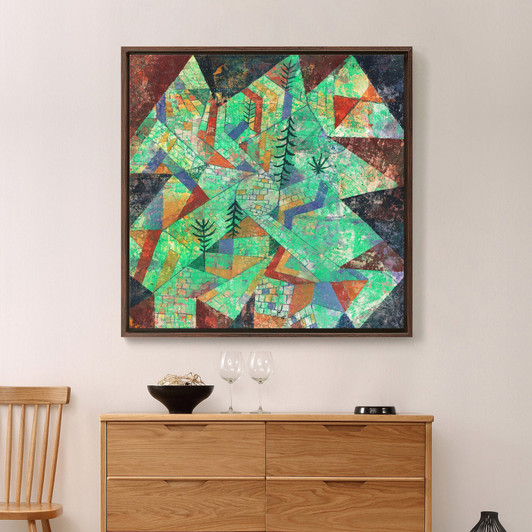 Wald Bau,Paul Klee,Green Abstract Art,Canvas Print,Canvas Art,Canvas Wall Art,Large Wall Art,Framed Wall Art,P2805