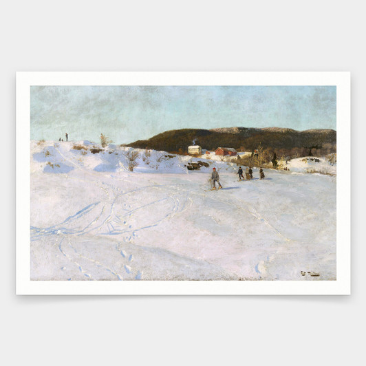Frits Thaulow,Winter in Vestre Aker,art prints,Vintage art,canvas wall art,famous art prints,V1393