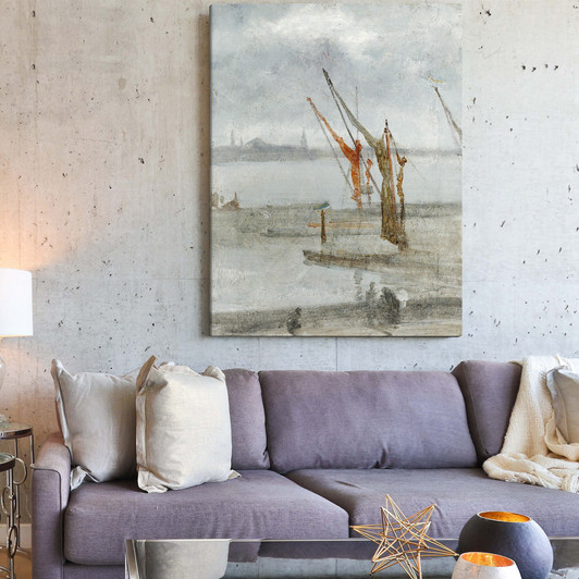 James McNeill Whistler,Grey and Silver Chelsea Wharf,canvas print,canvas art,canvas wall art,large wall art,framed wall art,p511