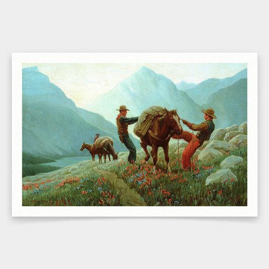 Frank Stick,Packing In, 1915,art prints,Vintage art,canvas wall art,famous art prints,V1354