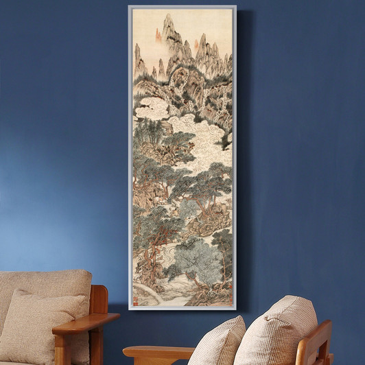 Ding Yunpeng,Pine Forest Falls,Chinese LandscapeVertical Narrow Art,large wall art,framed wall art,canvas wall art,,M375