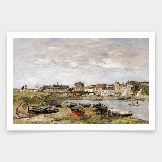 Eugene Louis Boudin,Trouville View toward Deauville on Market Day,art prints,Vintage art,canvas wall art,famous art prints,V1319