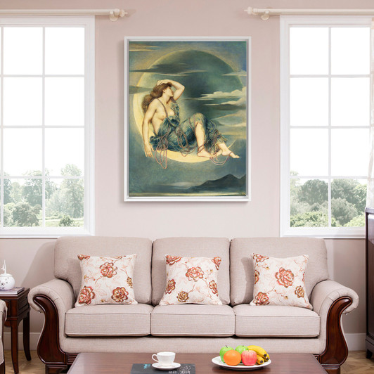 Evelyn De Morgan,Luna,Moon Goddess,canvas print,canvas art,canvas wall art,large wall art,framed wall art,p443