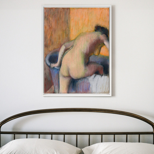 Edgar Degas,Bather Stepping into a Tub,Bathroom wall art,canvas print,canvas art,canvas wall art,large wall art,framed wall art,p427