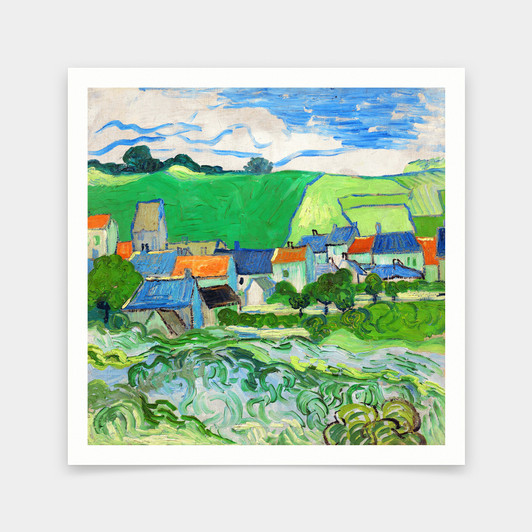 Vincent van Gogh,View of Auvers,art prints,Vintage art,canvas wall art,famous art prints,q2801
