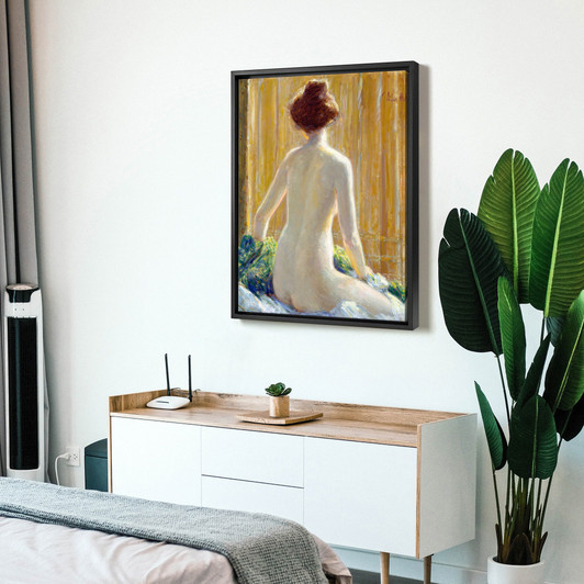 Childe Hassam,Nude Seated,Nude woman portrait,,canvas print,canvas art,canvas wall art,large wall art,framed wall art,p405