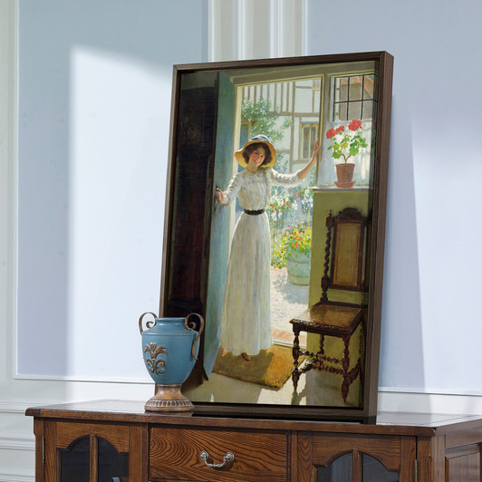 William Henry Margetson,By the Cottage Door,large wall art,framed wall art,canvas wall art,large canvas,M2925