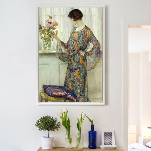 William Henry Margetson,Arranging Flowers,large wall art,framed wall art,canvas wall art,large canvas,M2924