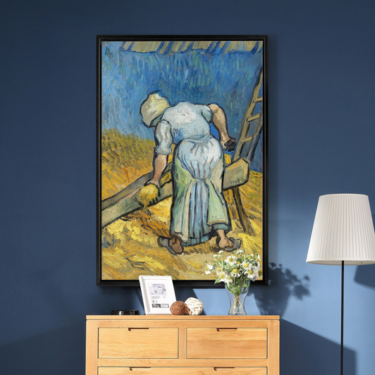 Vincent van Gogh,Peasant Woman Bruising Flax,after Millet,large wall art,framed wall art,canvas wall art,large canvas,M2907
