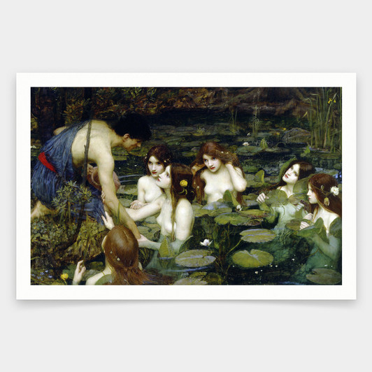 John William Waterhouse,Hylas and the Nymphs, 1896,art prints,Vintage art,canvas wall art,famous art prints,V1773