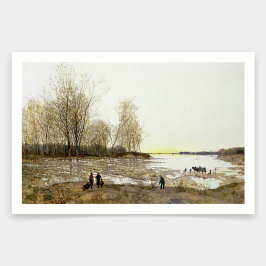 Karl Heffner,A Flooded Wooded Landscape,art prints,Vintage art,canvas wall art,famous art prints,V1804