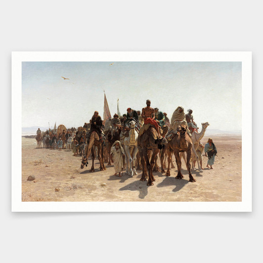 Leon Belly,Pilgrims going to Mecca, 1861,art prints,Vintage art,canvas wall art,famous art prints,V1824