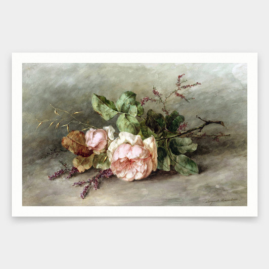 Margaretha Roosenboom,Roses, 19th Century,art prints,Vintage art,canvas wall art,famous art prints,V1857