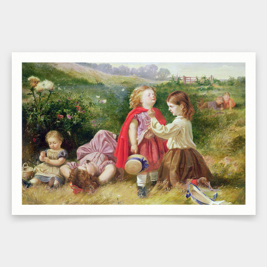 Myles Birket Foster ,Do You Like Butter,art prints,Vintage art,canvas wall art,famous art prints,V1883