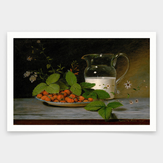 Raphaelle Peale,Strawberries and Cream,art prints,Vintage art,canvas wall art,famous art prints,V1982