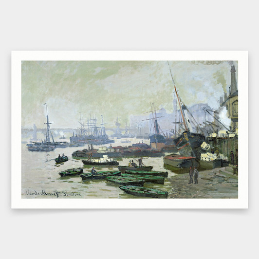 Claude Monet,Boats in the Pool of London,art prints,Vintage art,canvas wall art,famous art prints,V1140