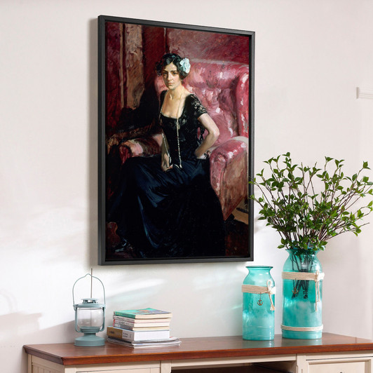 Joaquin Sorolla y Bastida,Clotilde in an Evening Dress,large wall art,framed wall art,canvas wall art,large canvas,M2635