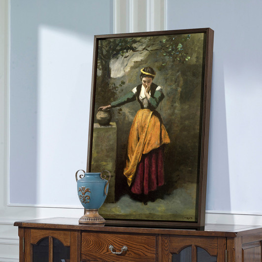 Jean Baptiste Camille Corot,Dreamer at the Fountain,large wall art,framed wall art,canvas wall art,large canvas,M2623
