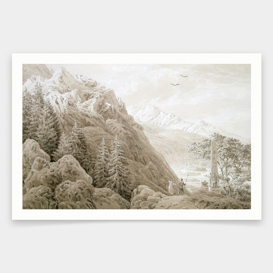 Caspar David Friedrich,Autumn Drawing,art prints,Vintage art,canvas wall art,famous art prints,V1098