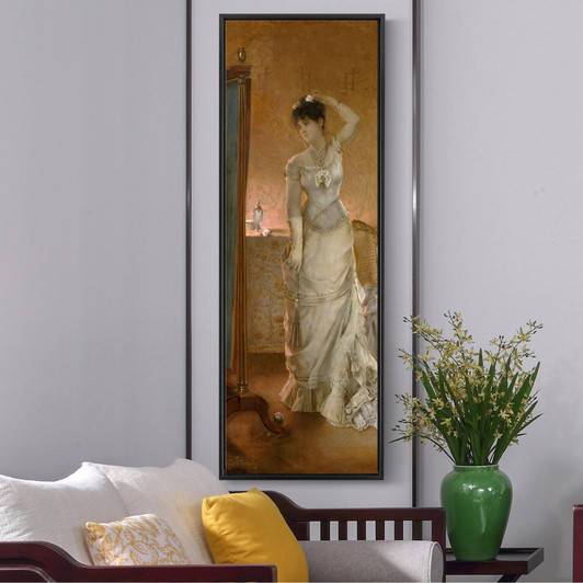 Alfred stevens,winter,portrait of a woman,Vertical Narrow Art,large wall art,framed wall art,canvas wall art,M321