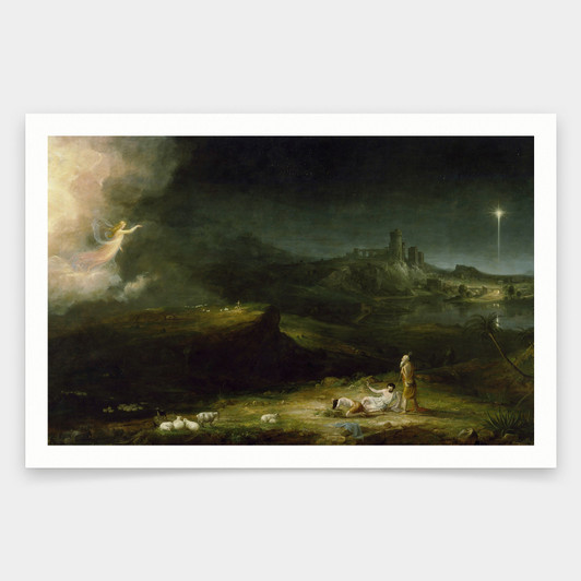 Thomas Cole,The Angel Appearing to the Shepherds, 1834,art prints,Vintage art,canvas wall art,famous art prints,V2039