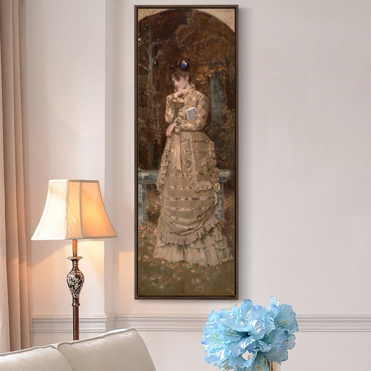Alfred stevens,fall,Portrait of a woman,Vertical Narrow Art,large wall art,framed wall art,canvas wall art,M319