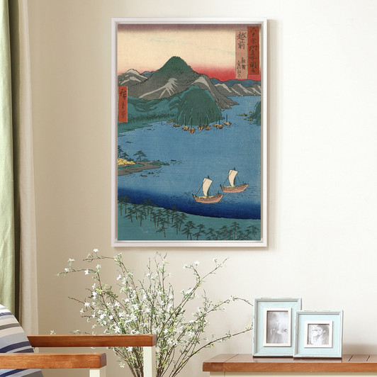 Hiroshige,sailboat on the river ,japanese painting,large wall art,framed wall art,canvas wall art,large canvas,M2567
