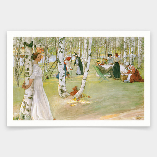 Carl Larsson,Breakfast in the Open, 1910,art prints,Vintage art,canvas wall art,famous art prints,V1084