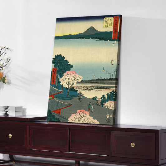 Hiroshige,otsu,coast temple built,japanese painting,large wall art,framed wall art,canvas wall art,large canvas,M2564